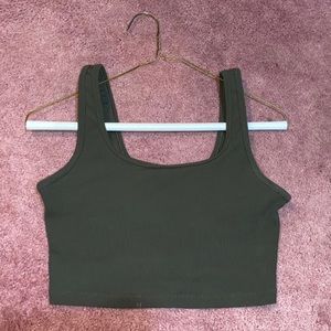 OFFLINE by aerie-stretch extensible medium support—bra army green, large.